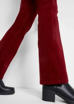 bonprix bonprix Pantalón de pana elástico de corte recto rojo castaño Hot