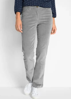 bonprix bonprix Pantalón de pana elásticos, straight Gris New