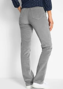 bonprix bonprix Pantalón de pana elásticos, straight Gris New