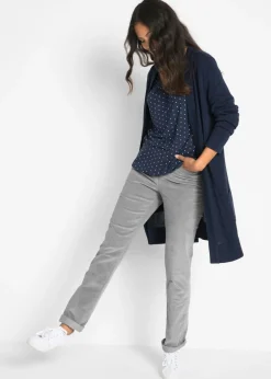 bonprix bonprix Pantalón de pana elásticos, straight Gris New