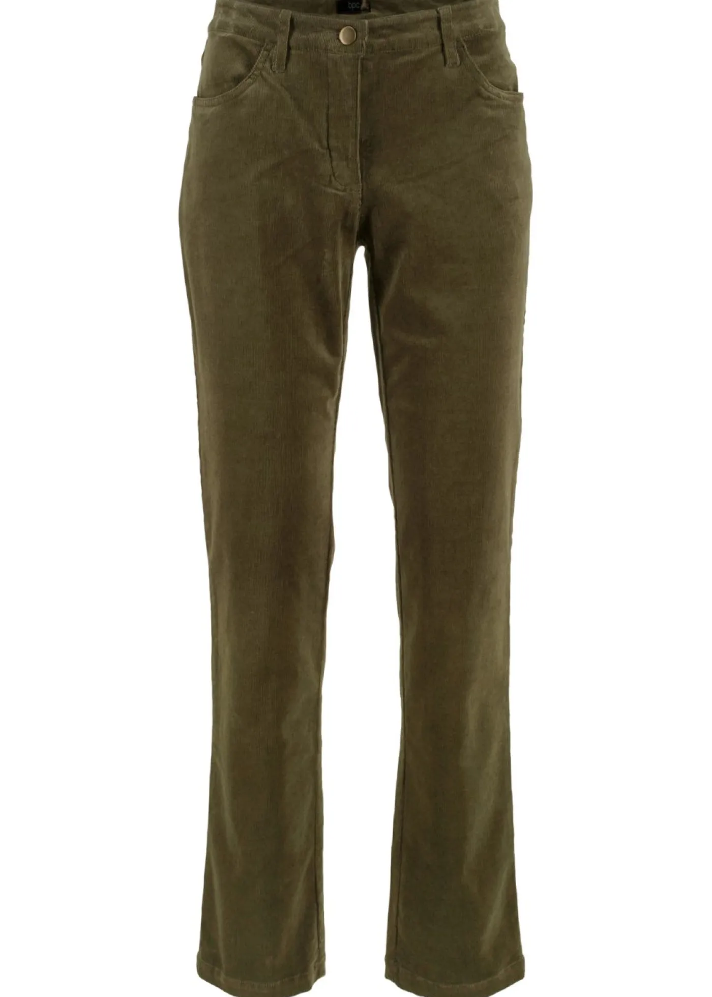 bonprix bonprix Pantalón de pana elásticos, straight Oliva Clearance