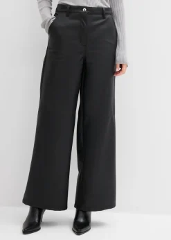 bonprix bonprix Pantalón de piel sintética Negro New