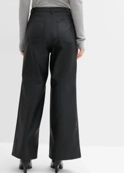 bonprix bonprix Pantalón de piel sintética Negro New