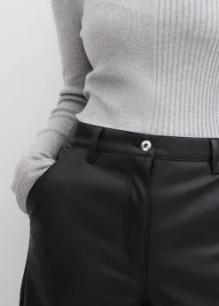 bonprix bonprix Pantalón de piel sintética Negro New