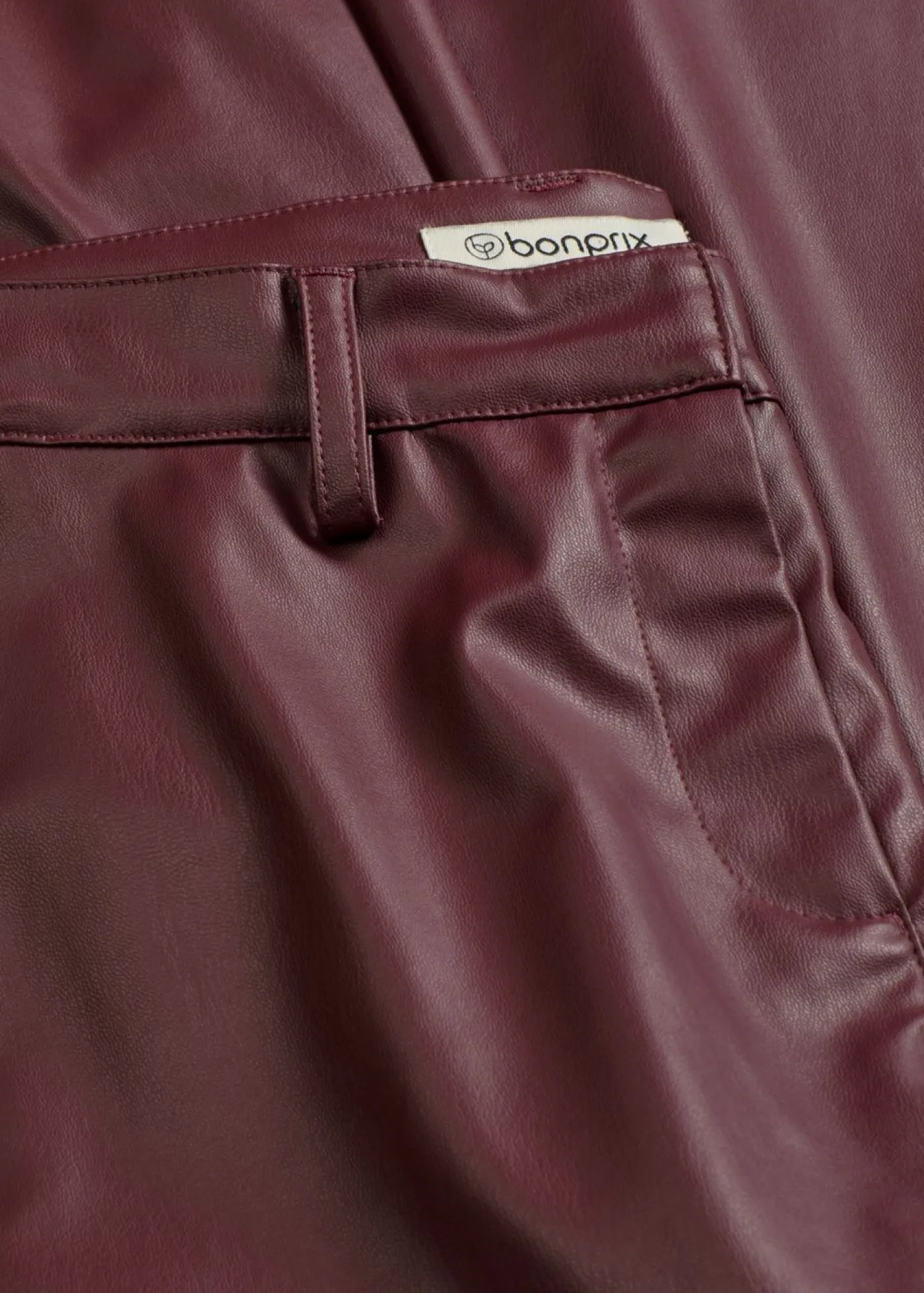 bonprix bonprix Pantalón de piel sintética mora oscuro Discount