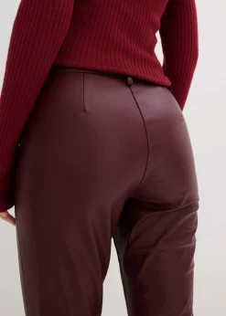 bonprix bonprix Pantalón de piel sintética mora oscuro Discount