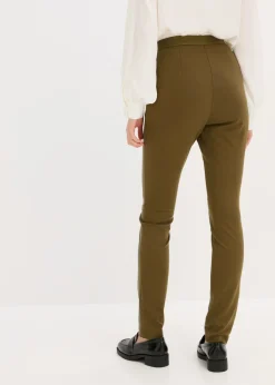 bonprix bonprix Pantalón de piel sintética en mezcla Punto di Roma Oliva Outlet