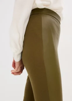 bonprix bonprix Pantalón de piel sintética en mezcla Punto di Roma Oliva Outlet