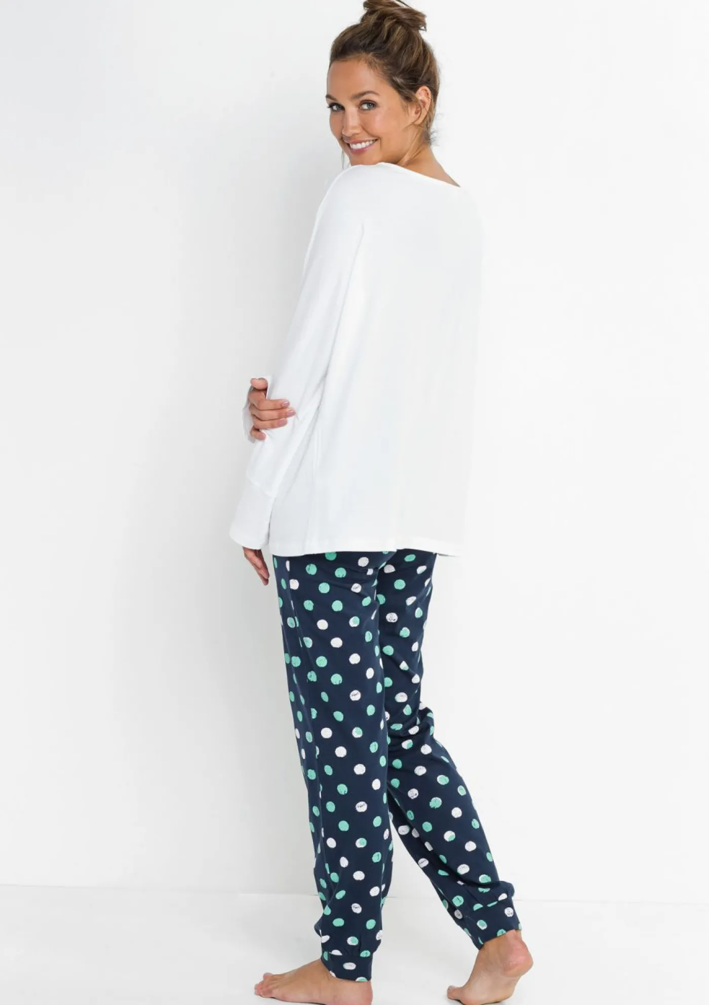 bonprix bonprix Pantalón de pijama Azul marino de lunares Clearance