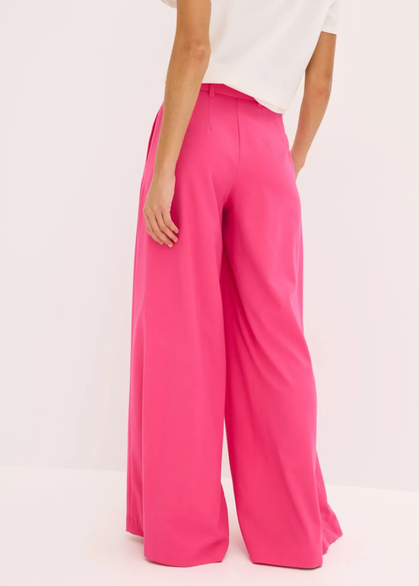 bonprix bonprix Pantalón de pinzas con cinturón (2 piezas) Pink lady Hot