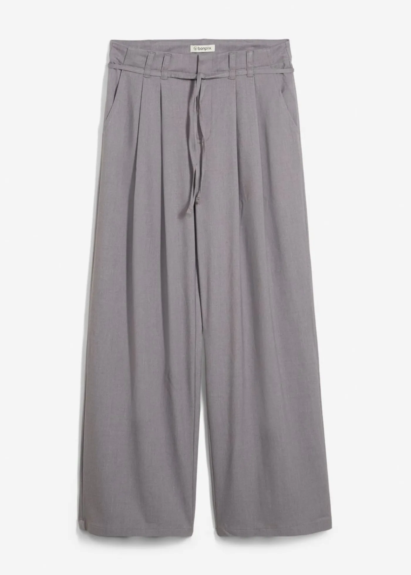 bonprix bonprix Pantalón de pinzas con cordón Gris Best