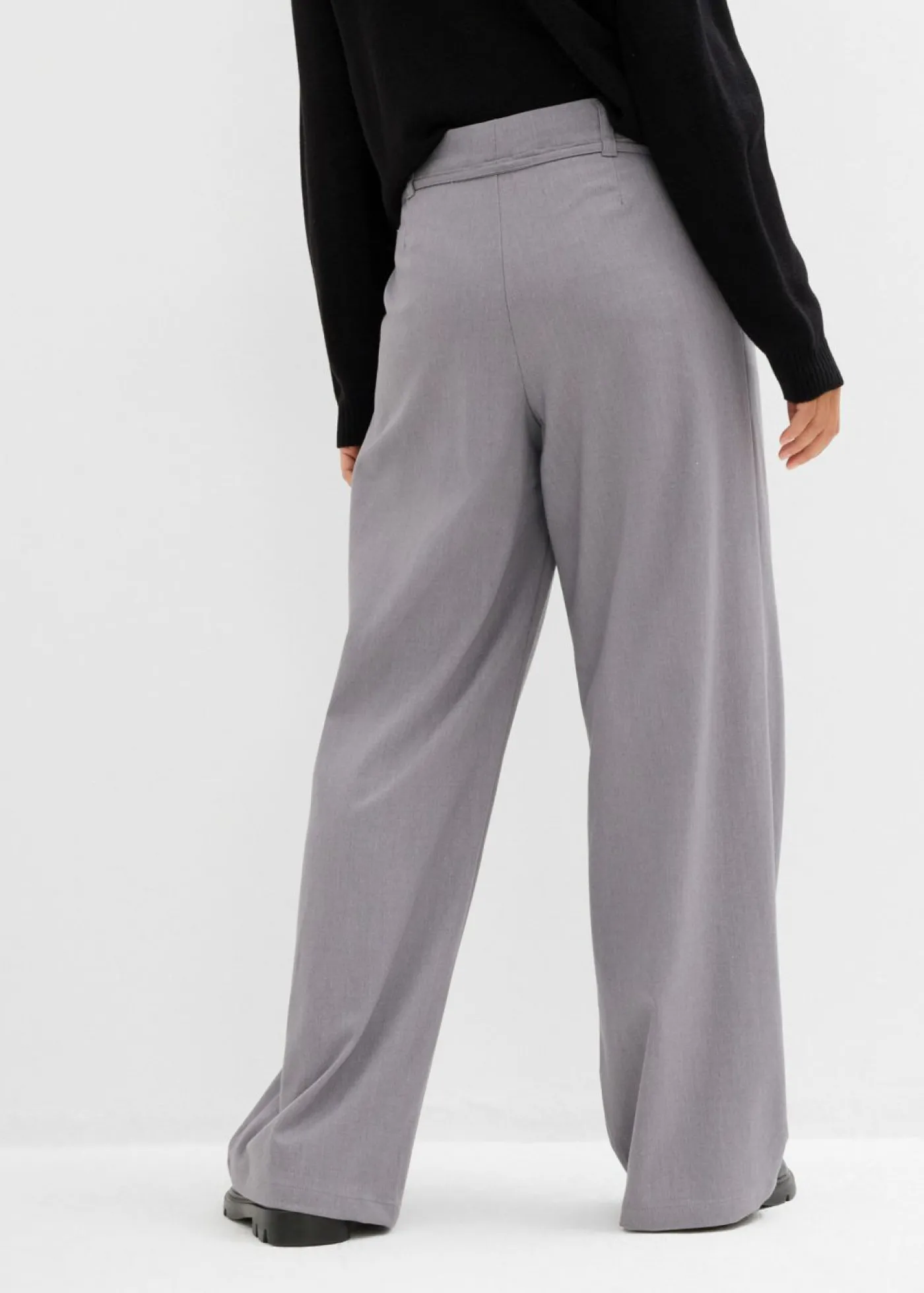 bonprix bonprix Pantalón de pinzas con cordón Gris Best