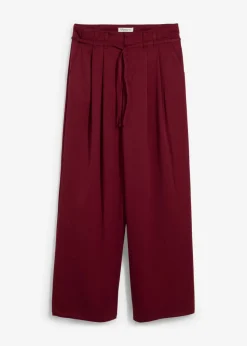 bonprix bonprix Pantalón de pinzas con cordón mora oscuro