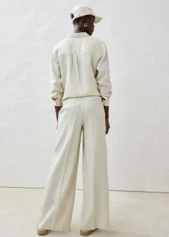 bonprix bonprix Pantalón de pinzas de lino puro Arena claro Best