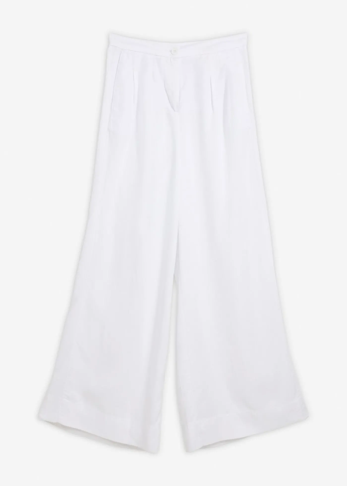 bonprix bonprix Pantalón de pinzas de lyocell fluido Blanco Hot