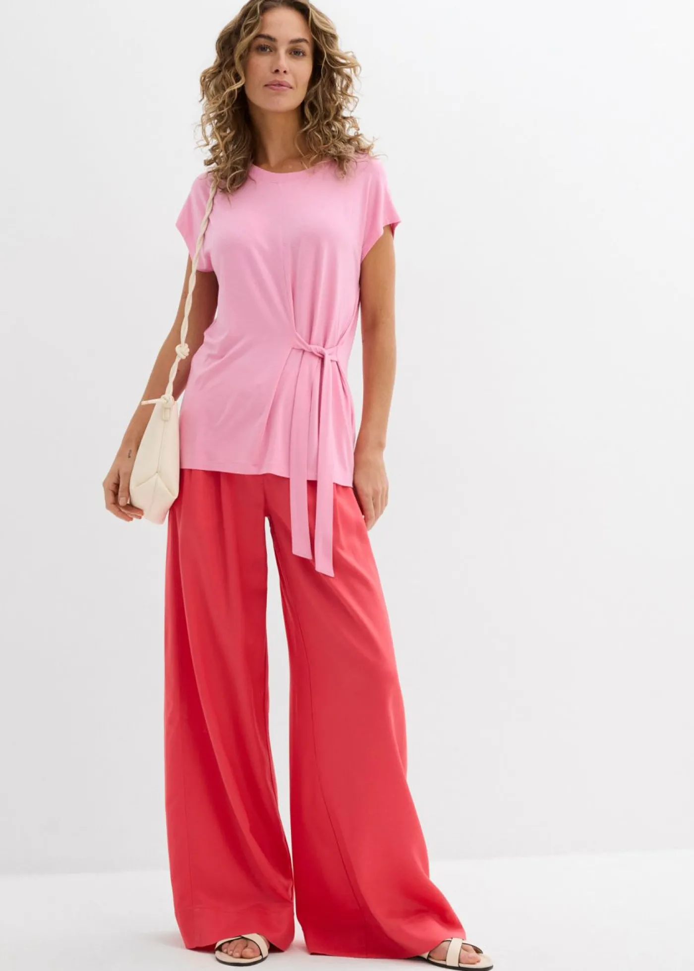 bonprix bonprix Pantalón de pinzas de lyocell fluido rosa paraíso Online