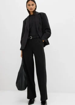 bonprix bonprix Pantalón de pinzas de mezcla de viscosa Negro Best