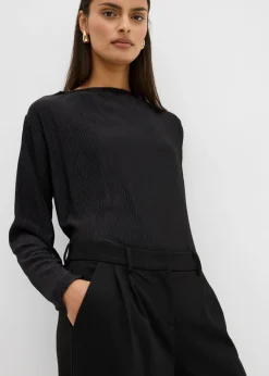 bonprix bonprix Pantalón de pinzas de mezcla de viscosa Negro Best