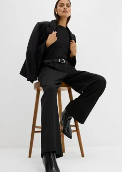 bonprix bonprix Pantalón de pinzas de mezcla de viscosa Negro Best