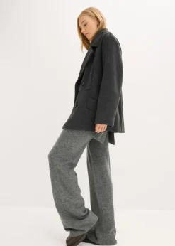 bonprix bonprix Pantalón de punto antracita jaspeado moteado