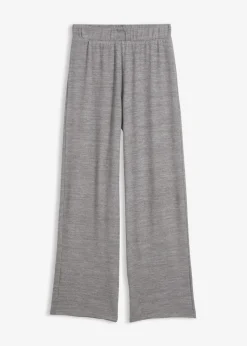 bonprix bonprix Pantalón de punto con aspecto de punto gris jaspeado moteado Sale