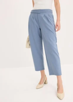 bonprix bonprix Pantalón de punto con pinzas Azul ahumado Online