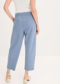 bonprix bonprix Pantalón de punto con pinzas Azul ahumado Online
