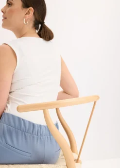 bonprix bonprix Pantalón de punto con pinzas Azul ahumado Online