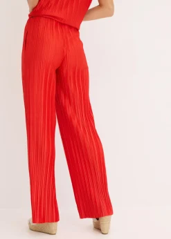bonprix bonprix Pantalón de punto con plisado fresa Online