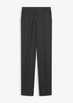bonprix bonprix Pantalón de punto de algodón con ribete antracita jaspeado moteado Clearance