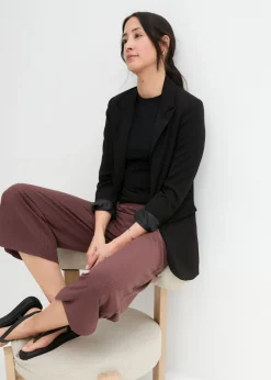 bonprix bonprix Pantalón de punto de canalé con cinturilla cómoda Marrón caqui