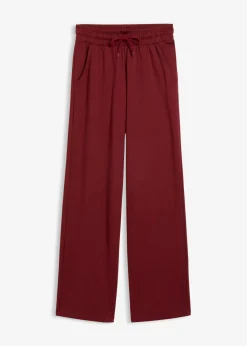 bonprix bonprix Pantalón de punto de interlock Rojo rubí Outlet