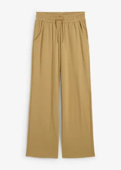 bonprix bonprix Pantalón de punto de interlock Marrón caqui Discount