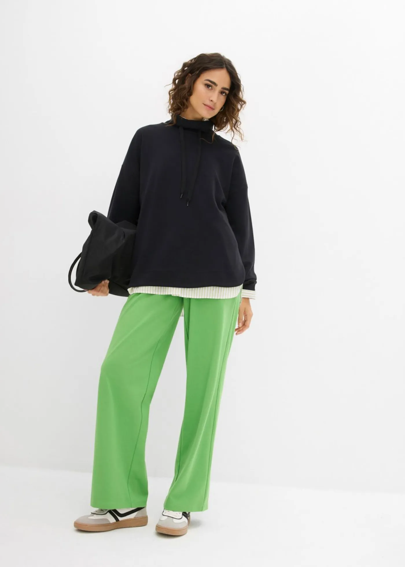 bonprix bonprix Pantalón de punto de interlock Verde trébol Online
