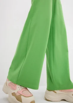 bonprix bonprix Pantalón de punto de interlock Verde trébol Online
