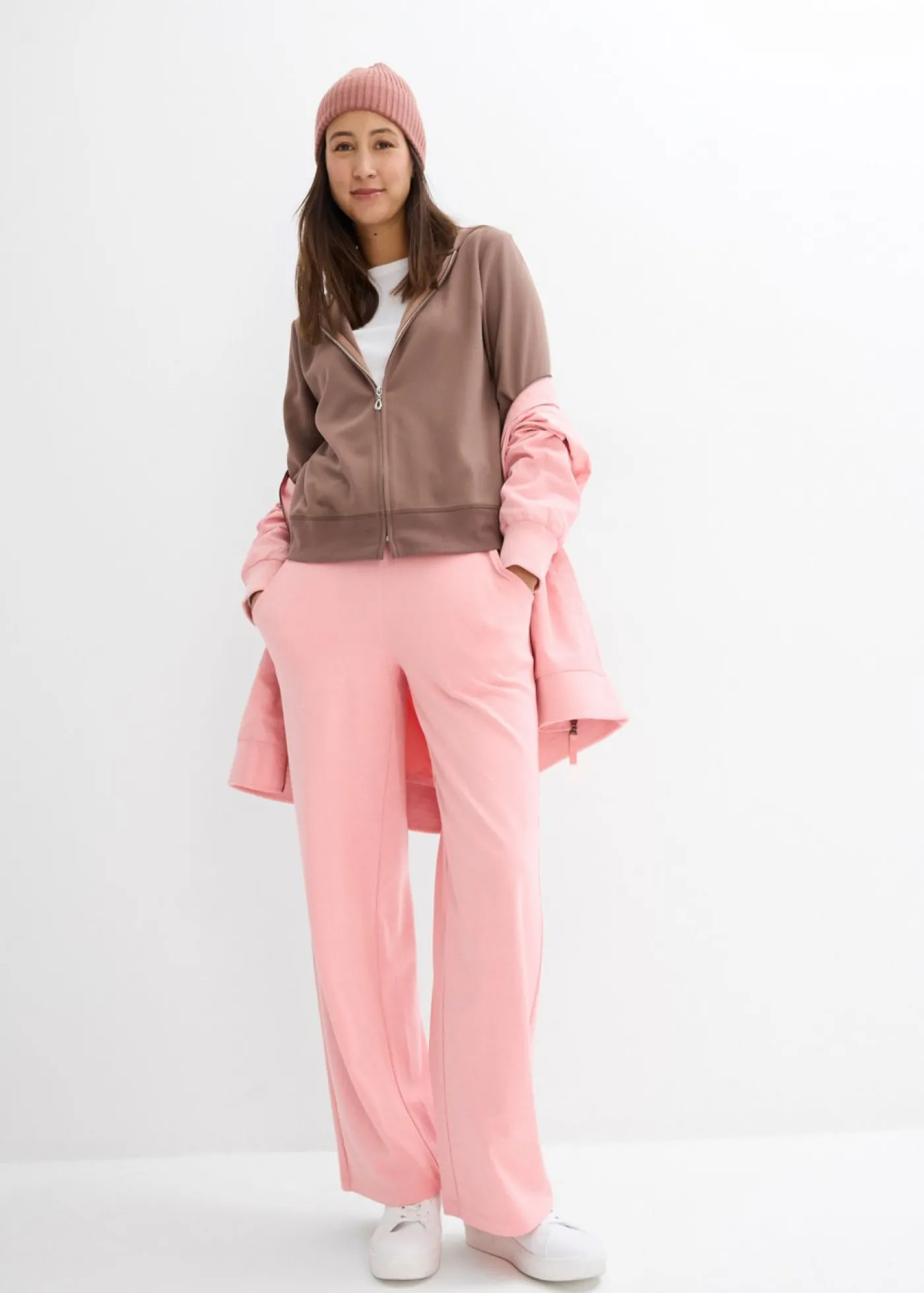 bonprix bonprix Pantalón de punto de interlock rosa pálido Outlet