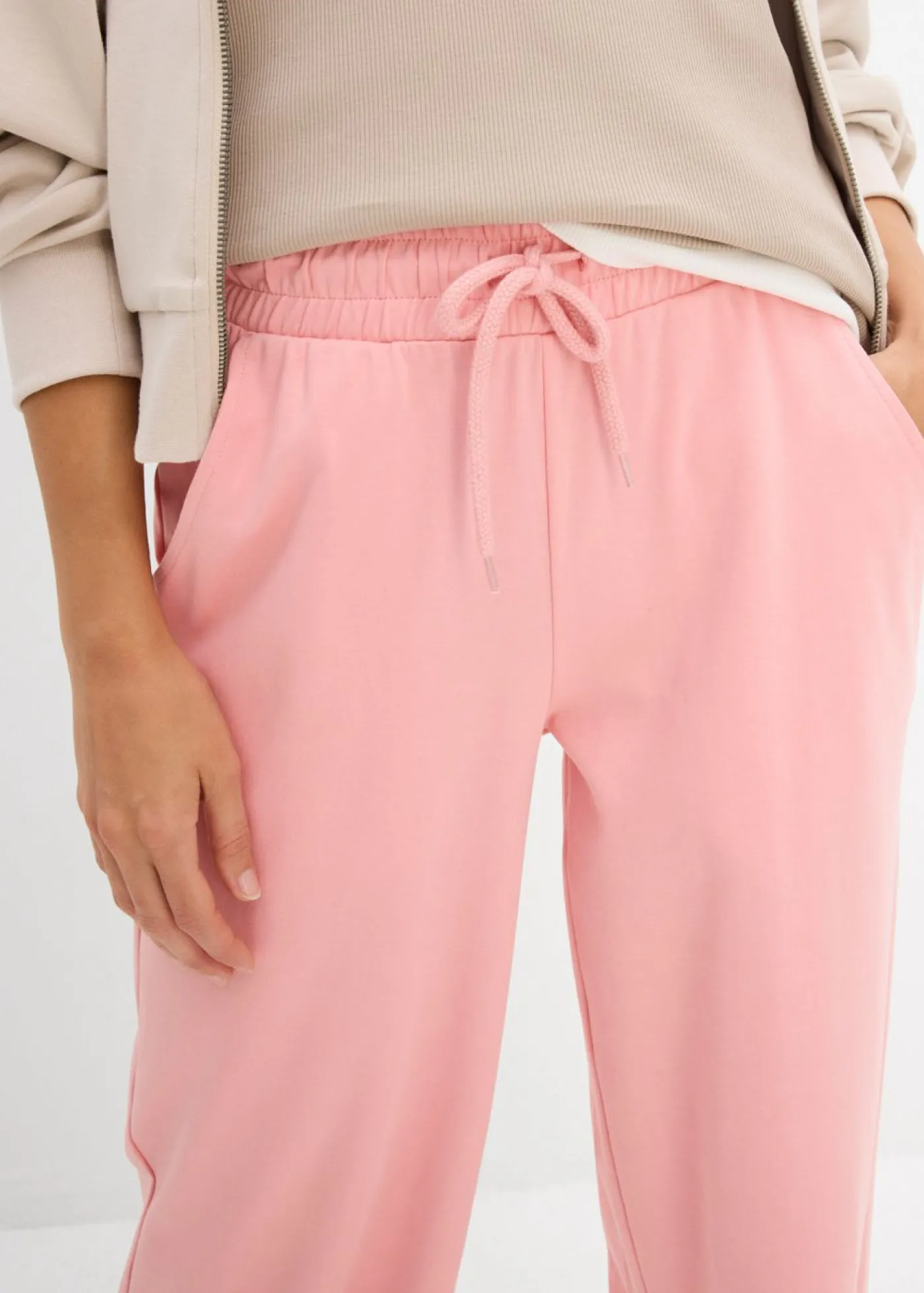 bonprix bonprix Pantalón de punto de interlock rosa pálido Outlet