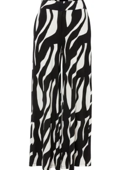 bonprix bonprix Pantalón de punto de mezcla de viscosa suave Blanco-negro Discount