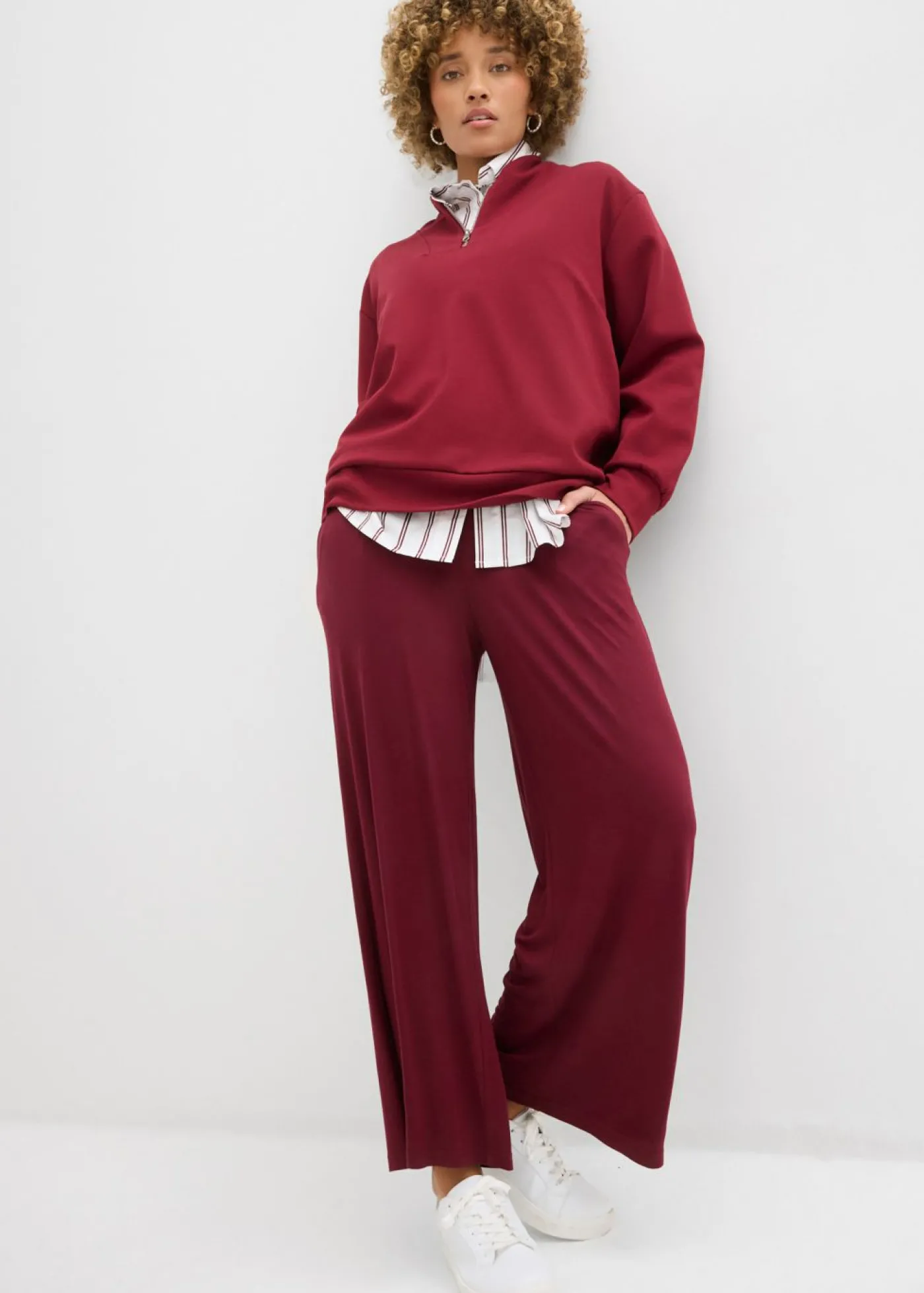 bonprix bonprix Pantalón de punto de mezcla de viscosa fluida, largo 7/8 rojo avellana Best