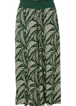 bonprix bonprix Pantalón de punto de mezcla de viscosa sostenible Verde oscuro-beige arena Online