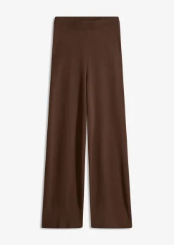 bonprix bonprix Pantalón de punto de mezcla de viscosa suave marrón Hot