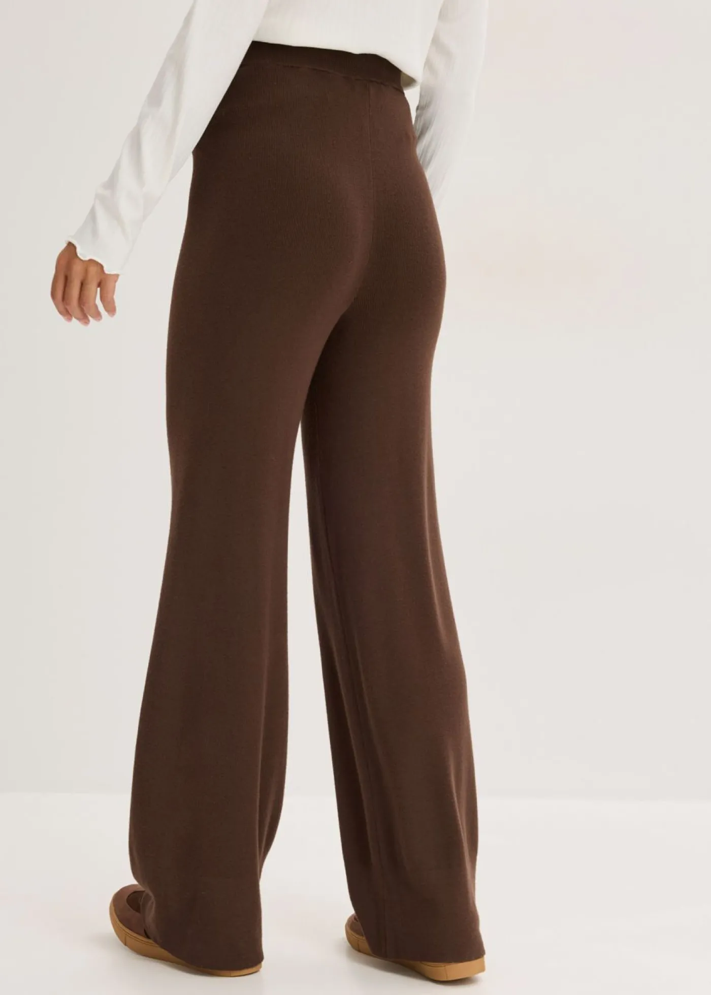 bonprix bonprix Pantalón de punto de mezcla de viscosa suave marrón Hot