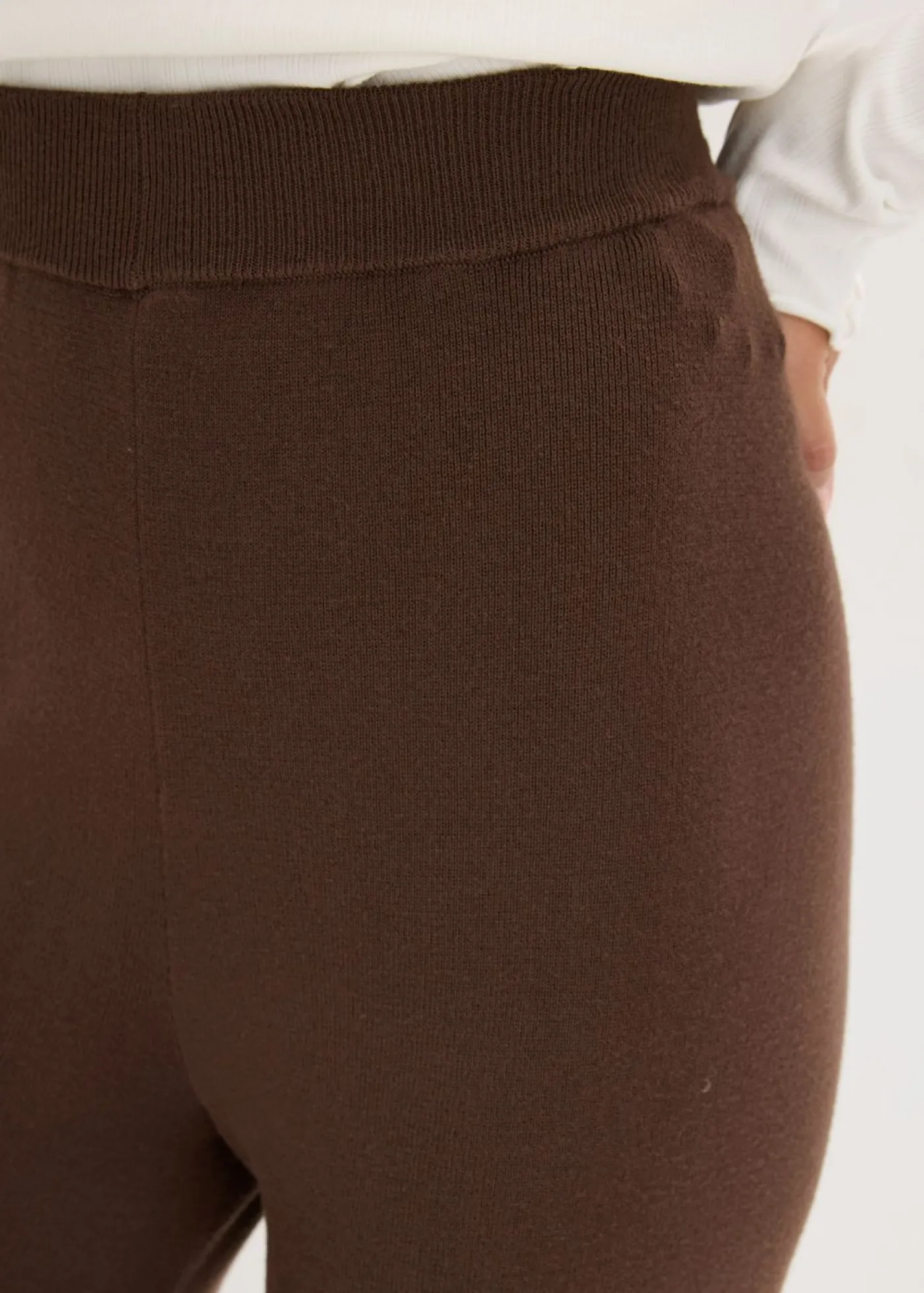 bonprix bonprix Pantalón de punto de mezcla de viscosa suave marrón Hot