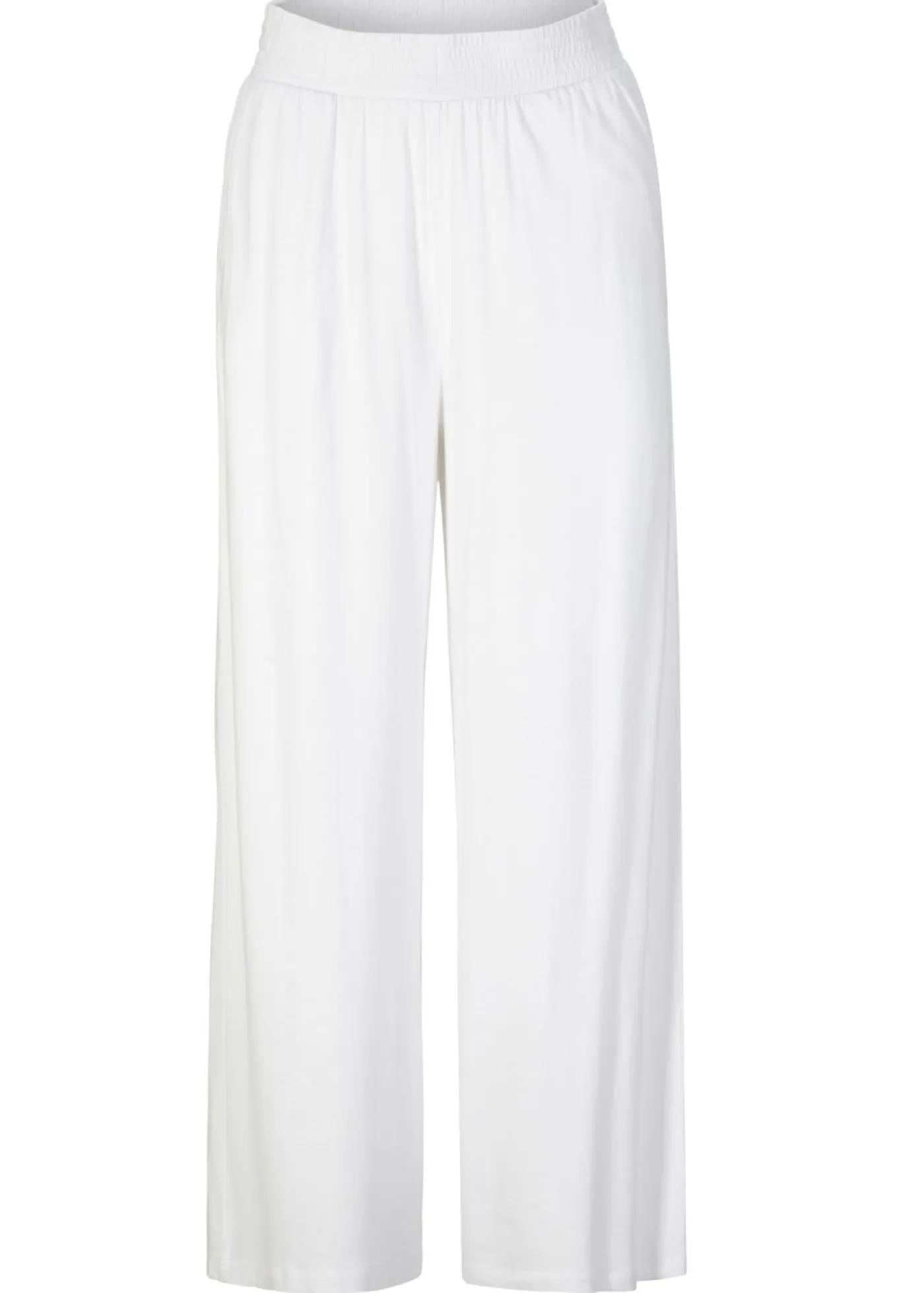 bonprix bonprix Pantalón de punto de mezcla de viscosa fluida, largo 7/8 Blanco Sale