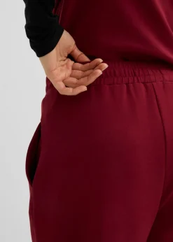 bonprix bonprix Pantalón de punto de neopreno con corte barrel Rojo rubí Best