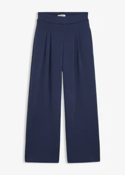 bonprix bonprix Pantalón de punto de neopreno con pinzas Azul marino Clearance