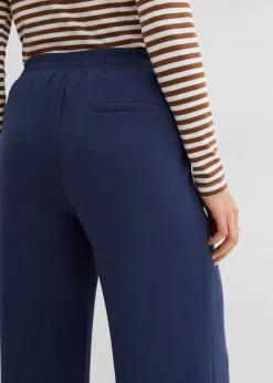 bonprix bonprix Pantalón de punto de neopreno con pinzas Azul marino Clearance