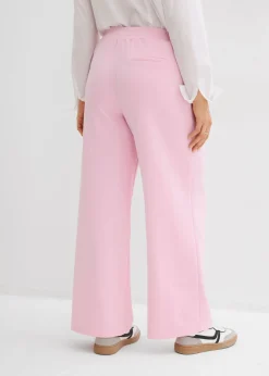bonprix bonprix Pantalón de punto de neopreno con pinzas rosa cristal Outlet