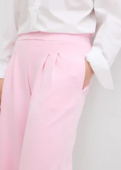 bonprix bonprix Pantalón de punto de neopreno con pinzas rosa cristal Outlet