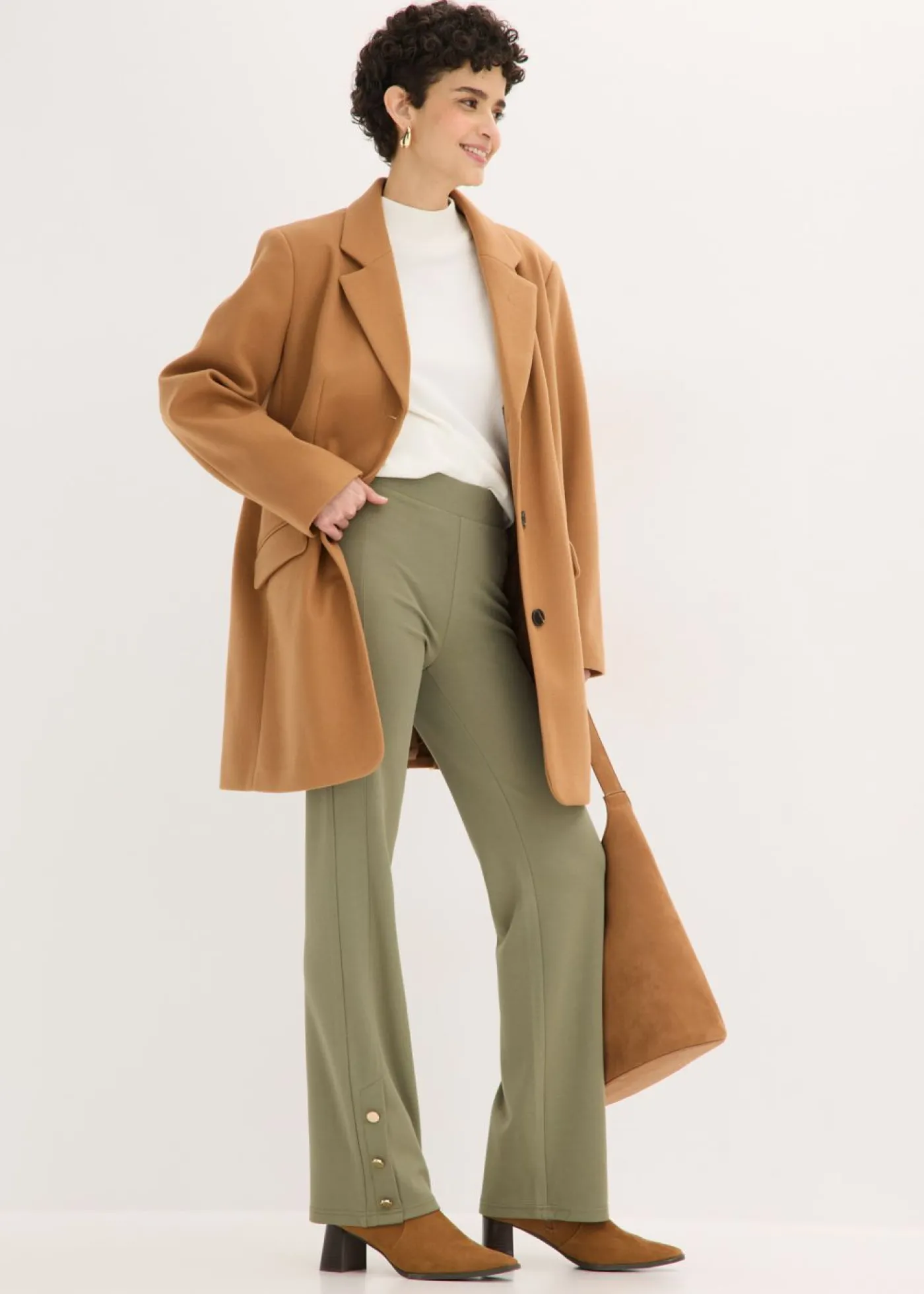 bonprix bonprix Pantalón de Punto di Roma Verde oliva Hot